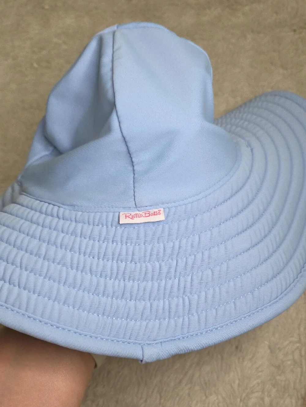 Ruffle Butts Periwinkle Blue Swimhat Sz 12 Months-2T